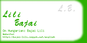 lili bajai business card